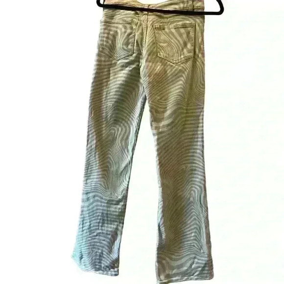 H&M Women's Beige Zebra Flare Jeans Size 4 Mid Rise Animal Print - Picture 6 of 7